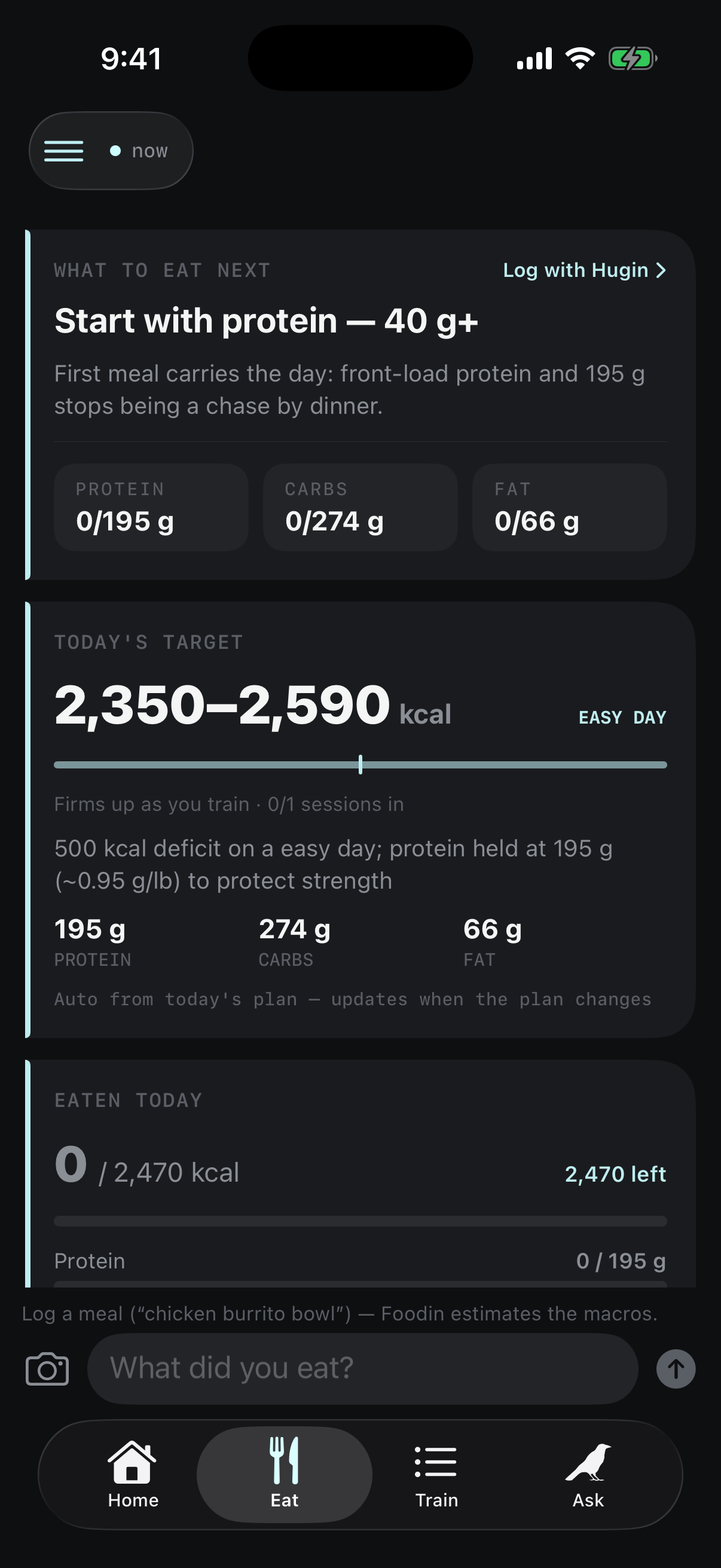 Ravns Eat — daily fuel targets